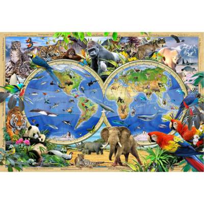 Puzzle en Bois CARTE DU ROYAUME DES ANIMAUX XL