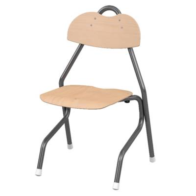 Chaise TEMPO assise et dossier bois Blueprotech® piètement aluminium époxy - T5 - Noir sablé - Mobidecor