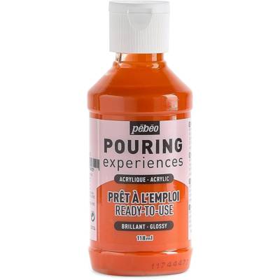 Peinture Acrylique POURING Expérience Prête à l'emploi 118ml Orange - PÉBÉO