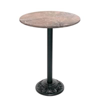 Mange-debout pied noir Ø70cm marbre grec - intérieur - RestooTab
