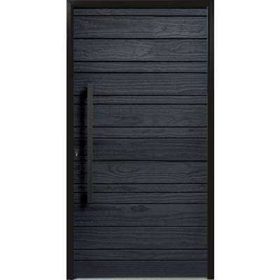 Porte d'entrée bois NATIV 21 Fusion Shou Sugi ban dormant 72 mm - 215 x 90 cm - Gedimat - ZILTEN