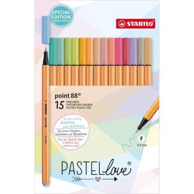 Set de 15 stylos-feutres pointe fine point 88 coloris pastel