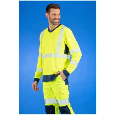Tee-Shirt ML col en V Haute Visibilité Visio Maille - DMD France