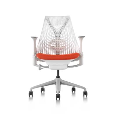 Fauteuil SAYL Herman MILLER dossier blanc tissu PHOENIX au choix avec accoudoirs