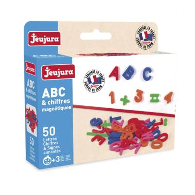 Coffret de 50 lettres majuscules, chiffres et signes aimantés pour Tableau