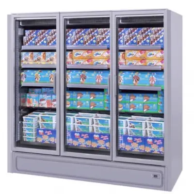 Vitrine réfrigérée froid négatif verticale 3 portes - Multifreeze 3P Efficia P77cm (%IA5-22A... ou MULTIFREEZ ... W/E) - Bonnet Névé