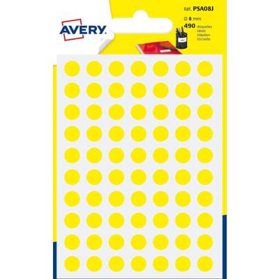Sachet de 490 pastilles Diam 8 mm Ecriture manuelle Coloris Jaune