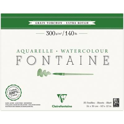 Bloc Fontaine 25 feuilles torchon 24x30 300g encollé 4 côtés