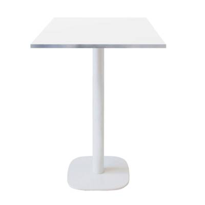 Mange-debout pied blanc 60x60cm blanc chants inox - intérieur - RestooTab