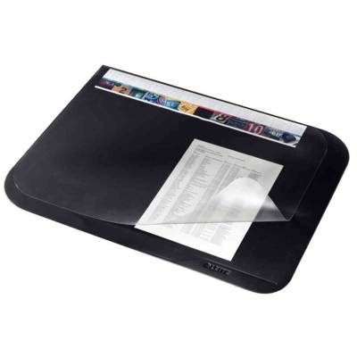 Sous-main Soft-Touch à rabat Transparent 530 x 400 mm Noir - LEITZ