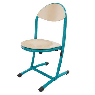 Chaise HÉLIA assise et dossier bois Blueprotech® piètement époxy - T3 - Bleu RAL 5018 - Mobidecor