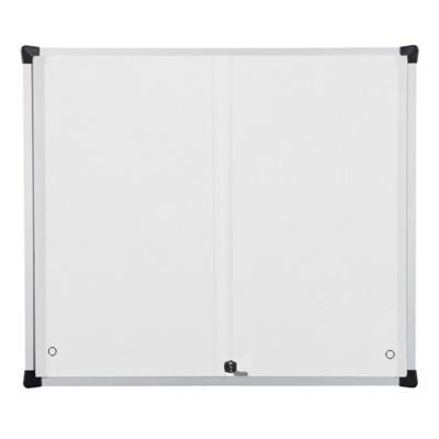 Vitrine d'affichage en tôle laquée blanche intérieur à glaces