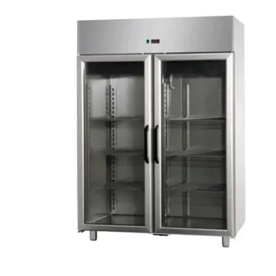 Armoire froid positif 2 portes vitrées 530x550 mm sur roulettes - AF12EKOMTNPV - Tecnodom