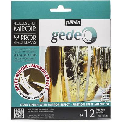 Lot de 12 Feuilles Effet Miroir Métal Doré - PÉBÉO