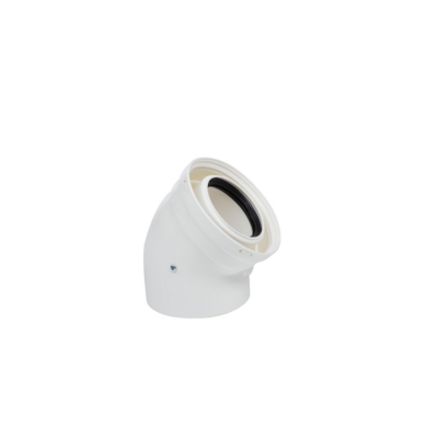 Coude ventouse diamètre 80/125 de 45 degrés - ATLANTIC - 074301