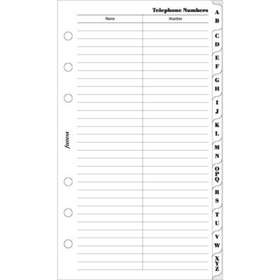 Recharge index alphabétique format Personal Blanc