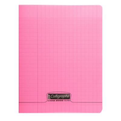 Cahier piqué POLYPRO 17x22 cm 96 p séyès 90g Rose - CLAIREFONTAINE