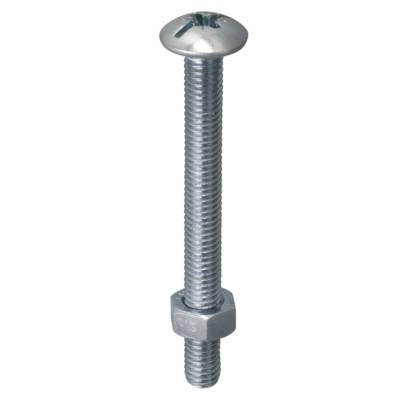Boulon poêlier tête ronde large fendue Pozidriv acier zingué - Gedimat - NORAIL
