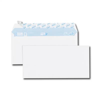 Boîte de 70 enveloppes blanches DL 110x220 80 g  bande de protection