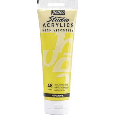 Tube 250ml Peinture Studio Acrylique Haute Viscosité Jaune Primaire Opaque - PÉBÉO
