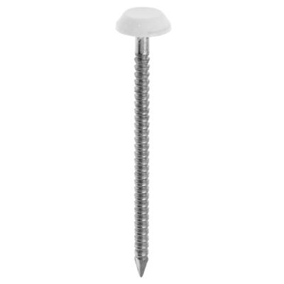 Pointe annelée tête plastique blanc matière inox A4 3,35 x 65 mm - Gedimat - NORAIL