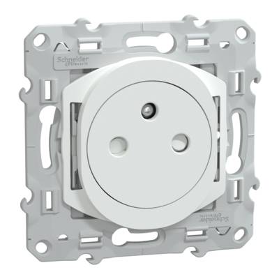 Prise de courant OVALIS 2P+T affleurante - blanc - lot de 10 pièces - Gedimat - SCHNEIDER ELECTRIC