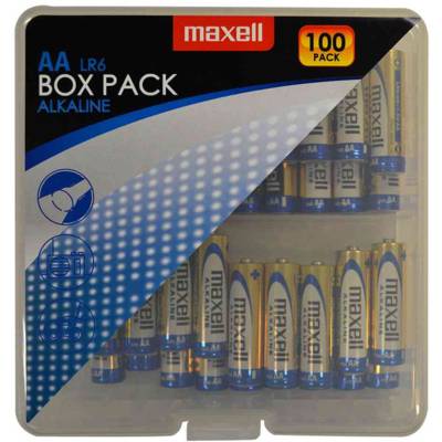 BOX PACK 100 Piles alcaline Mignon AA LR6 1,5V