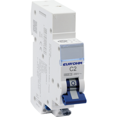 Disjoncteur PH+N 2A 4.5kA courbe C automatique - EUROHM - 20302 - AURELEC