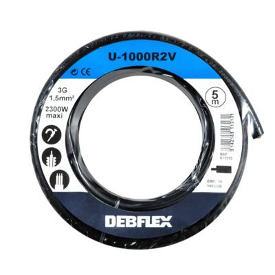 Câble rigide U-1000 R2V 3G1,5mm² noir - bobine de 5m - Gedimat - DEBFLEX