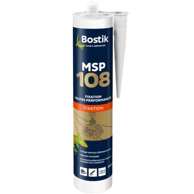 Mastic de fixation polymères MSP108 de fixation blanc - cartouche de 290 ml - Gedimat - BOSTIK