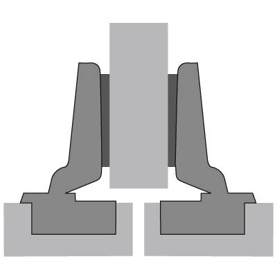 Charnière HETTICH 110° Intermat 9943 en semi-applique - Base 3 mm - TH 42 x 5,5mm - À visser - 48051 - HETTICH FRANCE