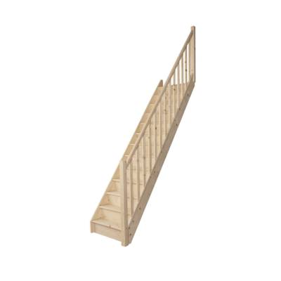Escalier droit sapin kit TRADI ECO - 2.80m - avec rampe - Gedimat - SOGEM