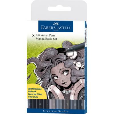 Etui de 8 stylos à encre de chine PITT artist pen Manga - FABER-CASTELL