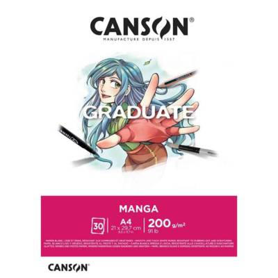 Bloc 30 Feuilles de Dessin GRADUATE Manga A4 200g