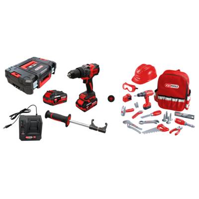 Lot d'une perceuse-visseuse sur batterie et d'un sac à dos avec outils pour enfant - KSTOOL - 515.4730F-A1 - Maxoutil