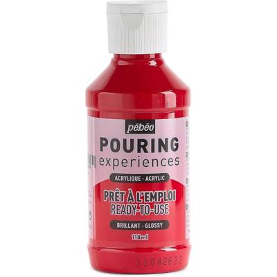 Peinture Acrylique POURING Expérience Prête à l'emploi 118ml ROUGE MAGENTA - PÉBÉO