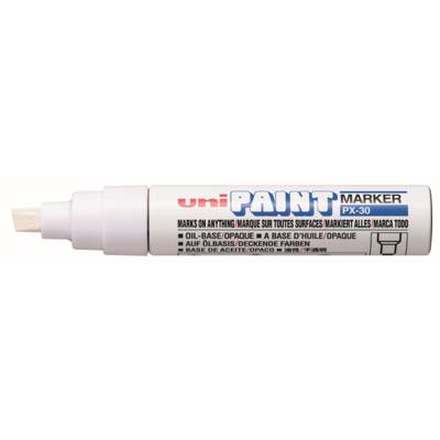 Marqueur PAINT Marker PX30 Pointe biseautée large 4 - 8,5mm Blanc - UNI-BALL
