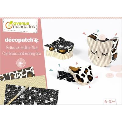 Boîte créative, Décopatch, Boîtes et tirelire Chat - AVENUE MANDARINE