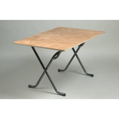 Table pliante Hugo 120 x 80 - Plateau multiplis - Piètement gris martelé