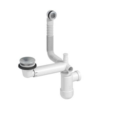 Siphon PREVEC gain de place avec bonde chromé - Gedimat - MENUISERIE DU CENTRE