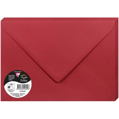 Pack de 20 Enveloppe 120g 162x229 rouge groseille