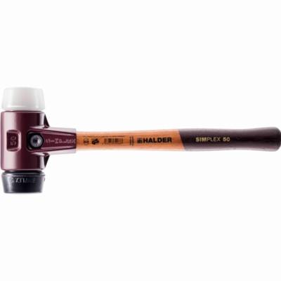 Maillet HALDER SIMPLEX Caoutchouc chargé / superplastique avec boîtier en fonte malléable et manche en bois - D=50 mm - 3027.050