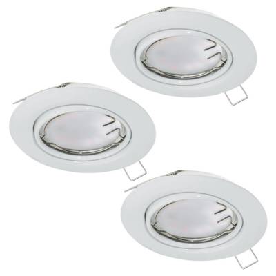 Spot encastrable PENETO en acier D87mm blanc GU10 IP20 - lot de 3 pièces - Gedimat - EGLO