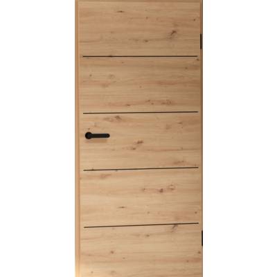 Bloc-porte tubulaire LINEO décor chêne Artis structuré hui.70 à 80 mm - 204 x 73 cm - Gedimat