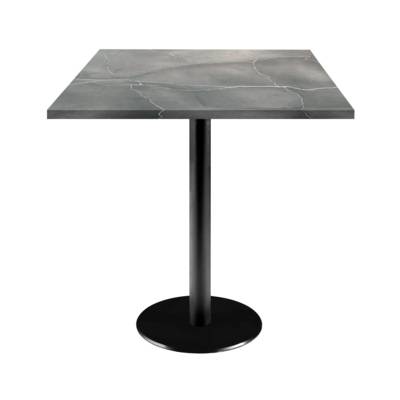 Table pied noir 70x70cm lune bleue - intérieur - RestooTab