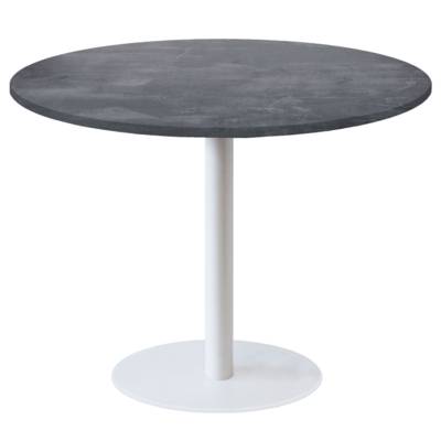 Table pied blanc Ø120cm ardoise metallisée - intérieur - RestooTab
