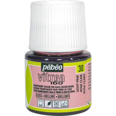 Flacon 45ml Peinture pour Verre V160 Brillant Rose clair - PÉBÉO