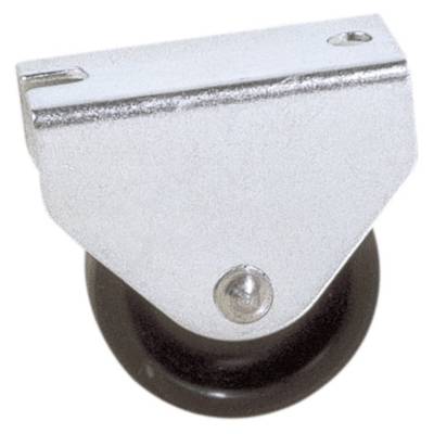 Roulette fixe à platine polychoc noir Ø16 mm charge 12kg - Gedimat - NORAIL