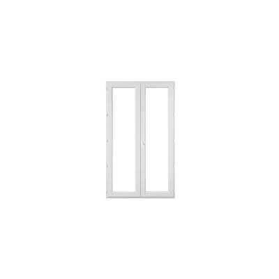 Porte fenêtre PVC blanc VISION isolation totale 140mm 2 vantaux grand vitrage haut.2,15m larg.1,20m à crémone - Gedimat