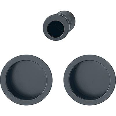Set pour porte coulissante tire-doigt + poignée cuvette ronde finition noir mat sans serrure -kit n°5 - Gedimat - HOPPE